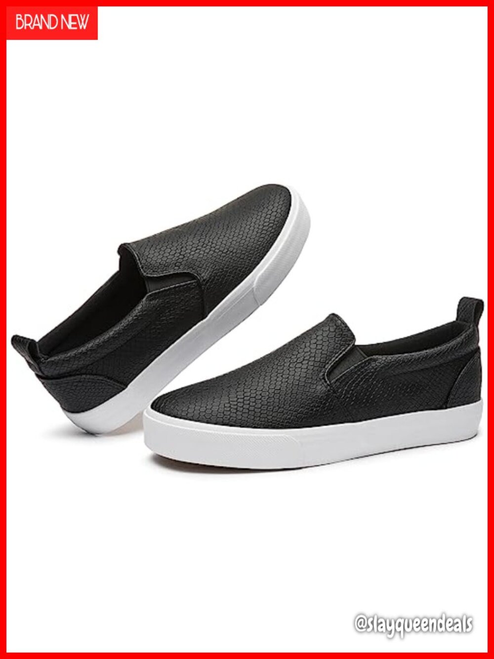 Synthetic Leather Slip On Sneakers Casual Loafers Round Toe Pull-On